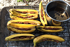 Bananes flambées au chocolat
