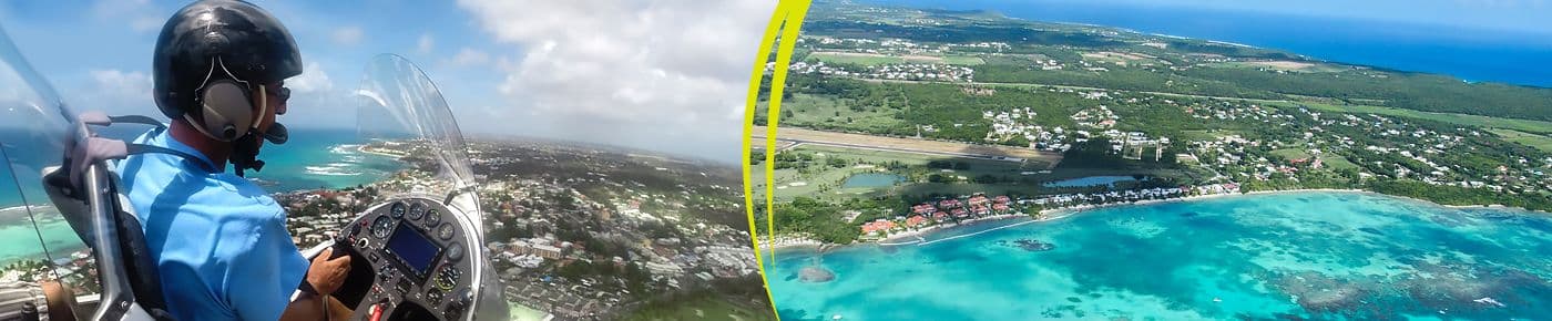 A gyrocopter flight over Guadeloupe