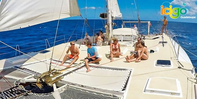 Catamaran in the Cousteau Reserve, Guadeloupe