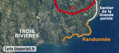 carte du sentier de la Grande Pointe