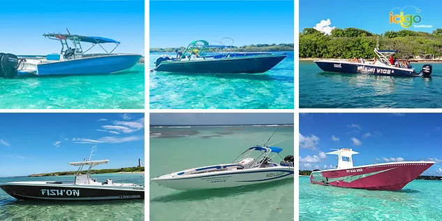 les bateaux rapides de l'excursion à petite-terre