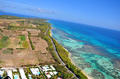 vue aérienne pointe des chateaux - guadeloupe
