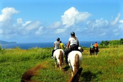 Départ excursion à cheval trois rivières