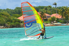 Planche à voile en action sur saint François 