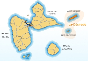 Carte localisation de l&#039;île de La Désirade