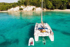 Catamaran à voile, excursion marie-galante