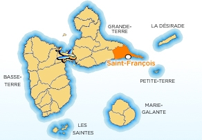 Carte localisation St-François en Guadeloupe