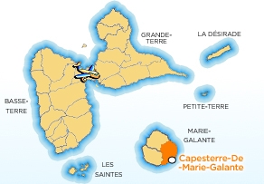 Carte localisation de la ville de Capesterre de Marie-Galante