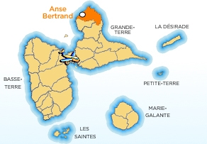 Carte localisation ville de Anse Bertrand sur Grande Terre