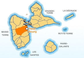 Carte localisation ville de Petit Bourg en Guadeloupe